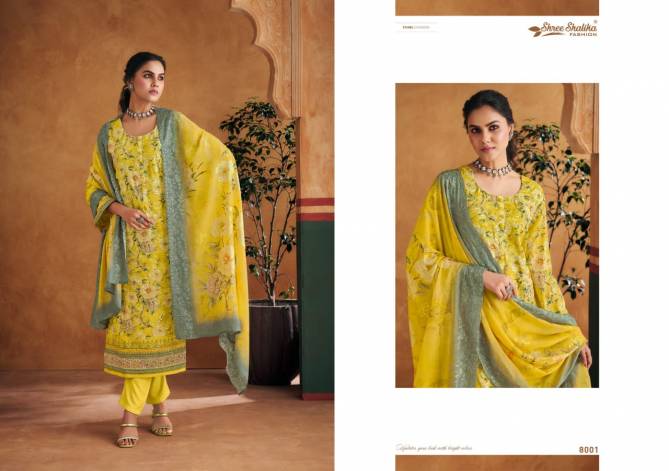 Mahajbeen Vol 8 By Shree Shalika Printed Lawn Cotton Dress Material Wholesalers In Delhi
